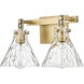 Barlon 2 Light 16.25 inch Vintage Brass Vanity Light Wall Light